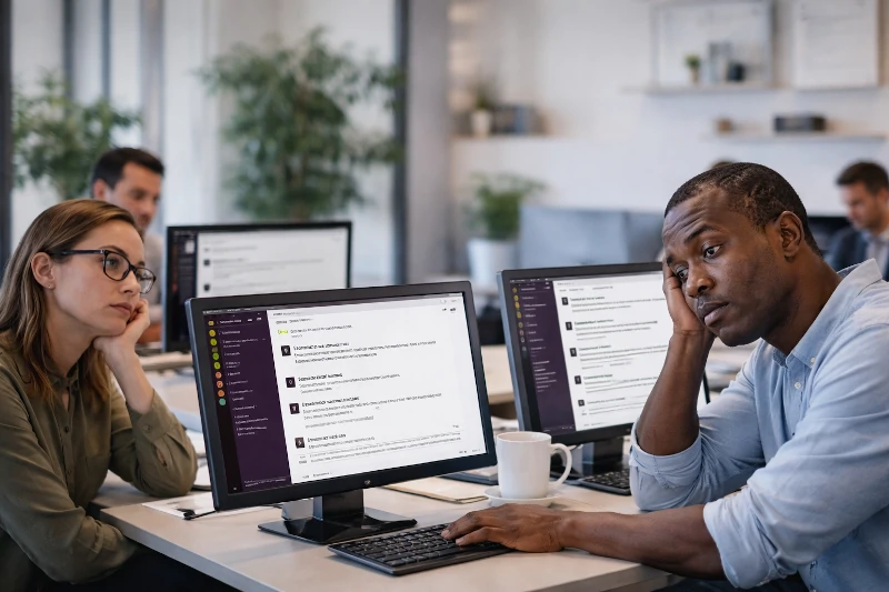 slack pas utilisé pour animer équipe en entreprise